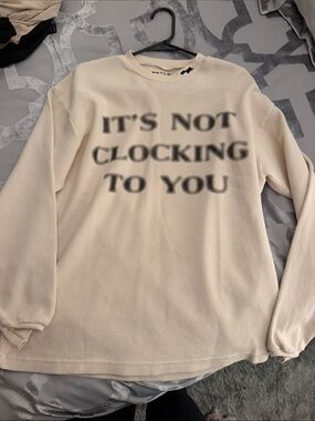 Skylrx Justin Bieber Waffle-Knit Long Sleeve Sweatshirt - Cream